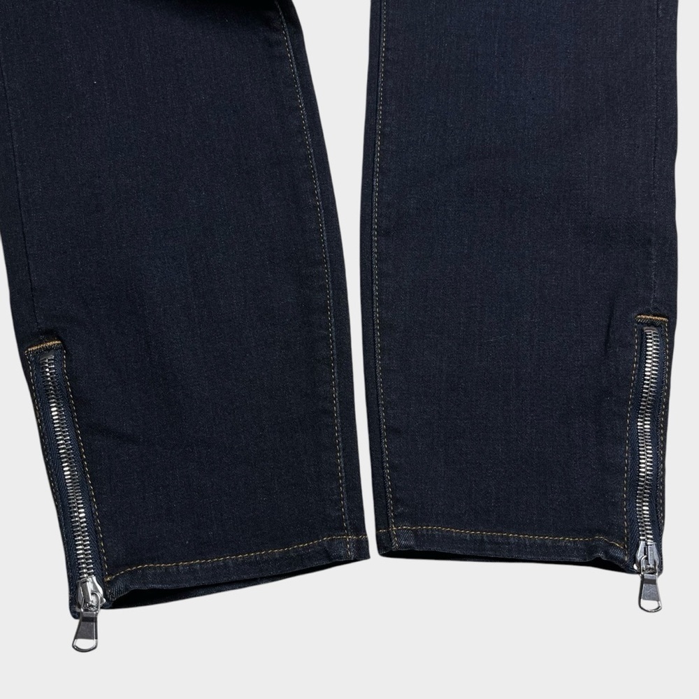 L'AGENCE | Emmanuelle Ankle Zip Skinny Jeans Cropped Womens 32 Midnight - Picture 4 of 12